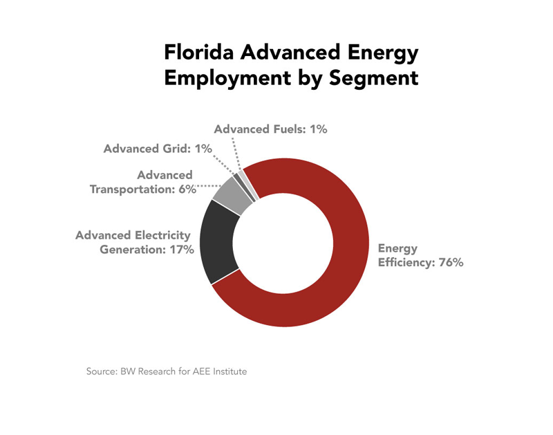 FL Advanced Energy Employment by Segment